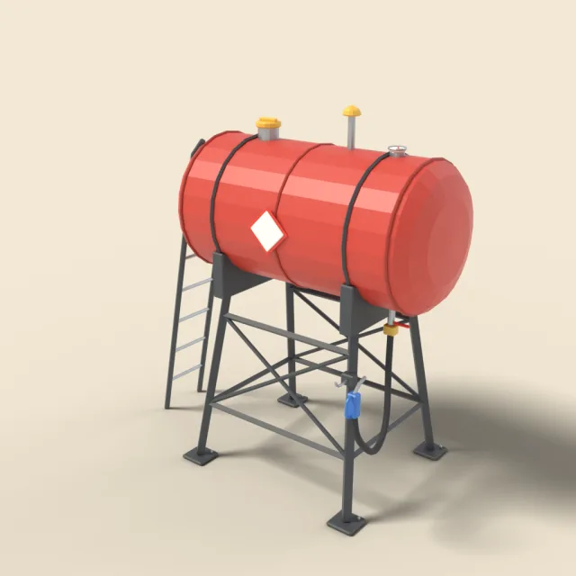 Fuel tank on stand for tractors