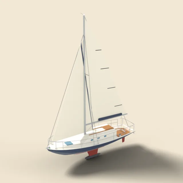 Sailboat with single mast