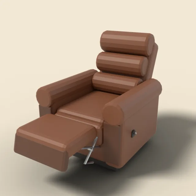 Recliner chair with footrest up