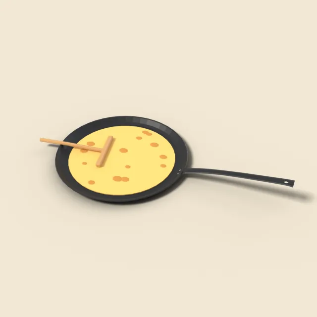 Crepe pan with flat rim