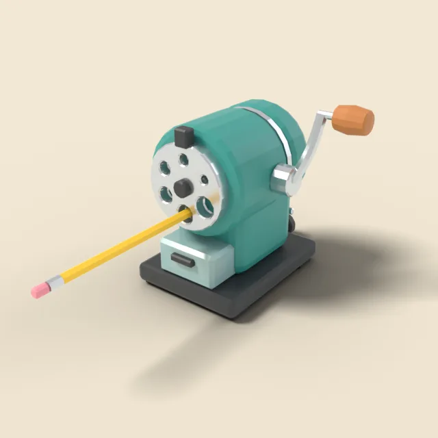 Crank pencil sharpener