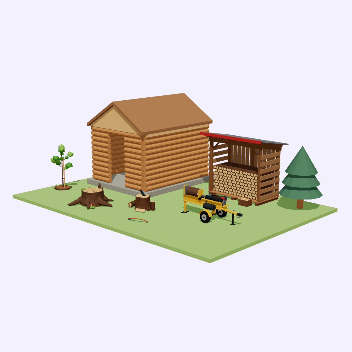 Lumberjack camp set