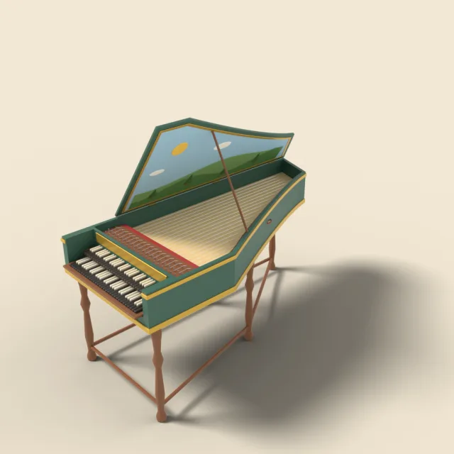 Harpsichord with painted lid