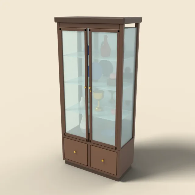 Glass display cabinet