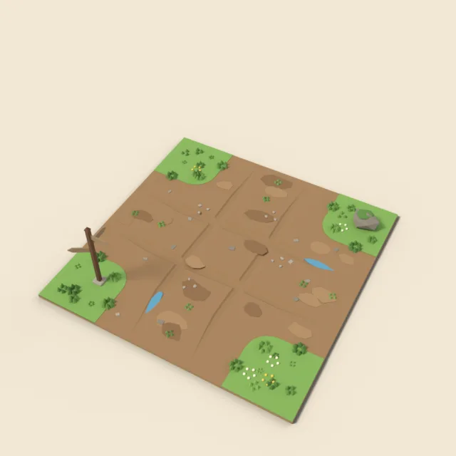 Dirt road crossroads tile