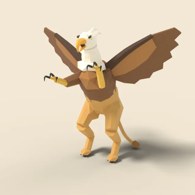 Griffin rearing on hind legs