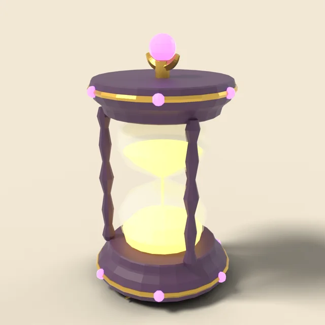 Magic hourglass with glowing sand