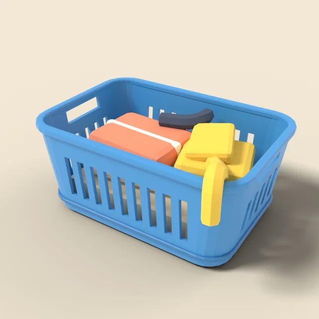 Plastic laundry basket