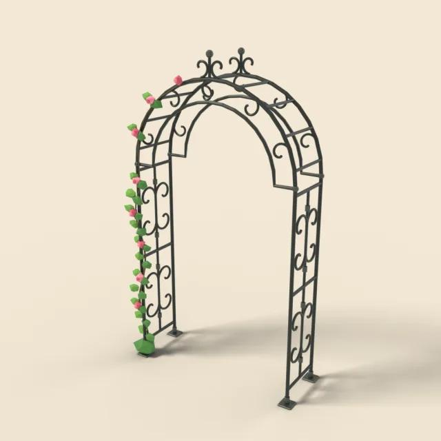 Metal garden arch with scrolls