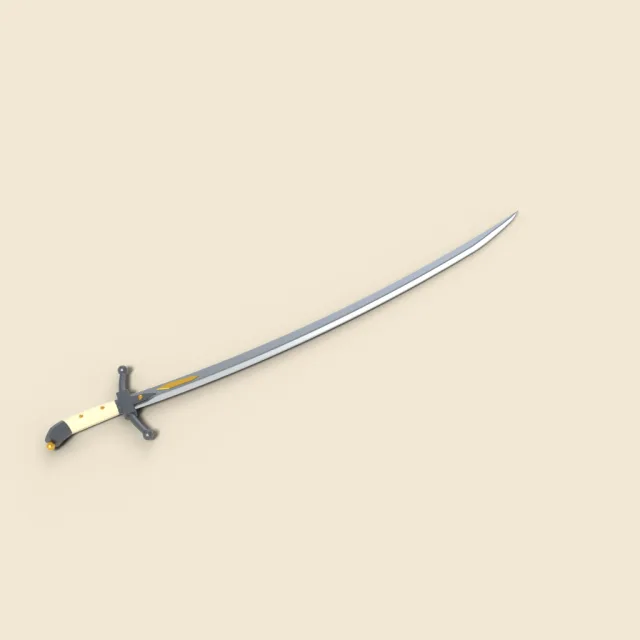 Persian shamshir with deep curved blade