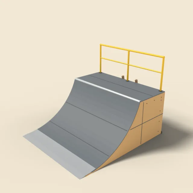 Skateboard ramp quarter pipe