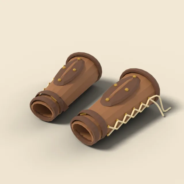 Leather bracers pair