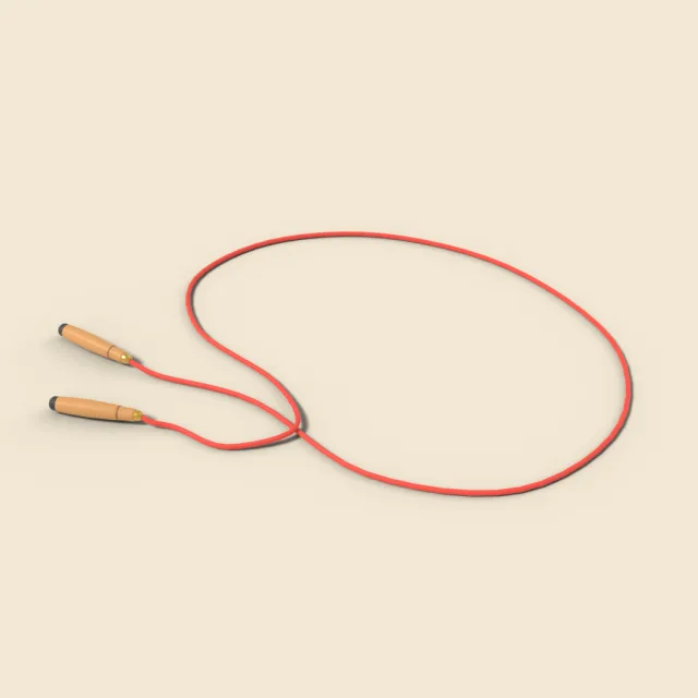 Skipping rope with wooden handles