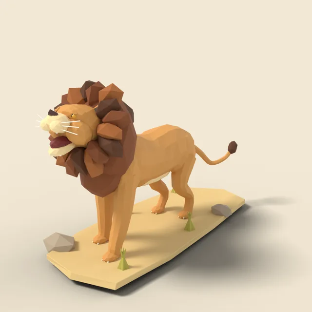 Roaring male lion