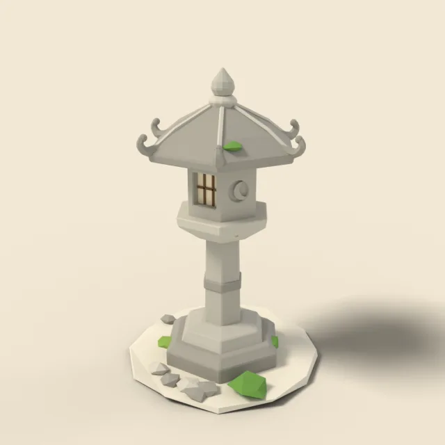 Hexagonal stone lantern