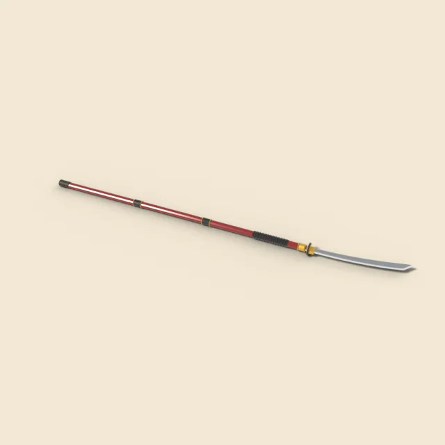 Japanese naginata with lacquered shaft