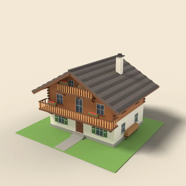 Swiss chalet with balcony