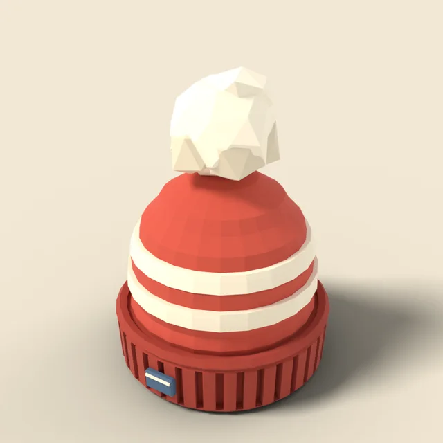 Knitted beanie with pom-pom