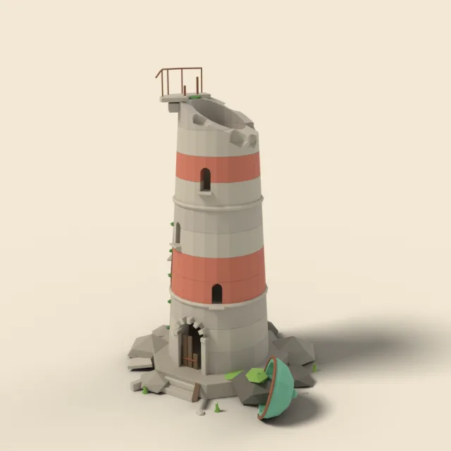 Ruined lighthouse tower
