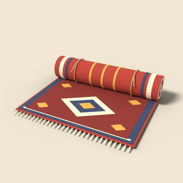 Rolled woven rug