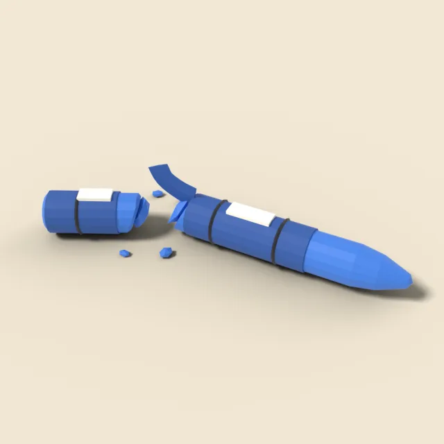 Single broken wax crayon