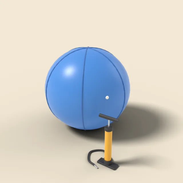 Inflated exercise ball