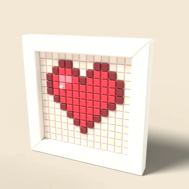 Small framed pixel heart picture