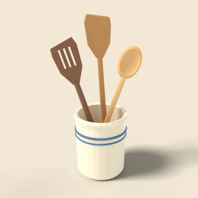 Wooden spatula and spoon set