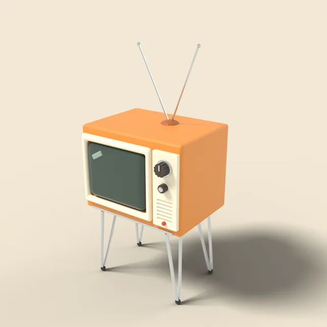 Retro tube television on legs