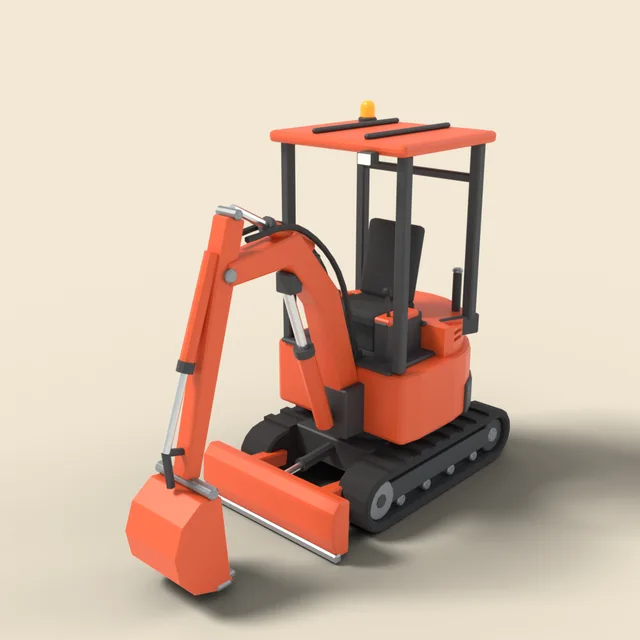 Mini excavator with rubber tracks