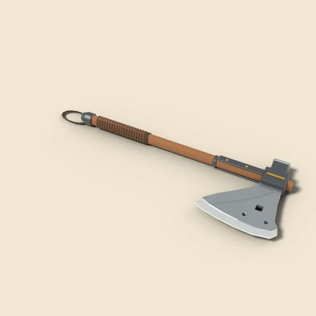 Bearded battle axe with wrapped haft