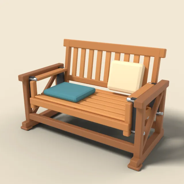 Wooden glider bench