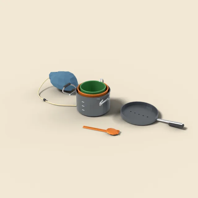 Nested camping mess kit