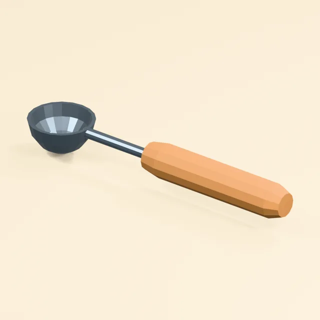 Hemispherical melon baller with captured tang