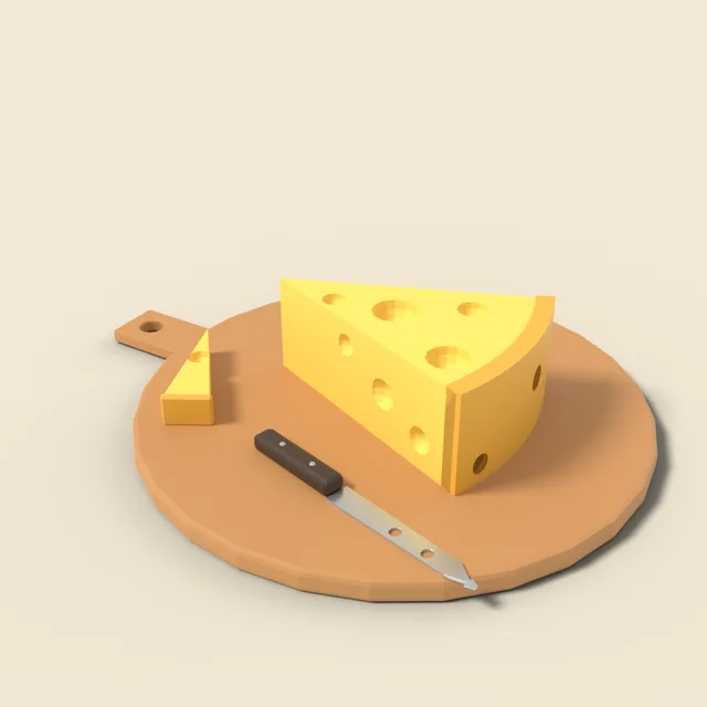 Cheese wedge with holes