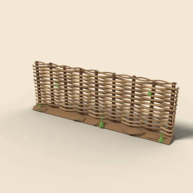 Wattle fence section