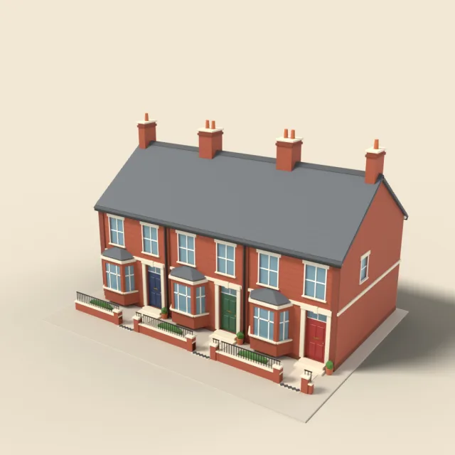 Two-storey brick terraced house
