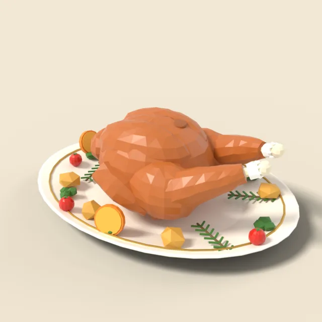 Roast turkey on a platter