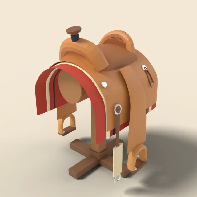 Western saddle with horn