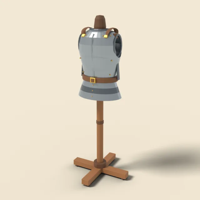 Steel breastplate on stand