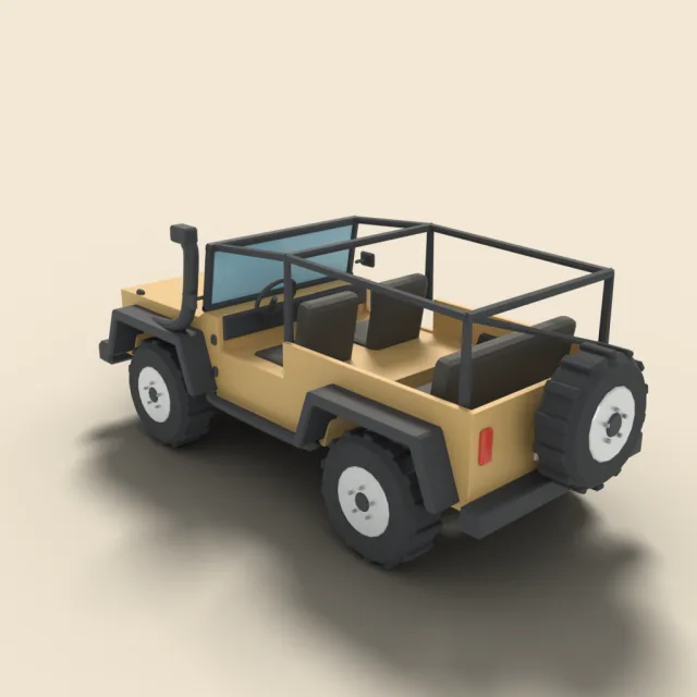 Off-road jeep with spare tire