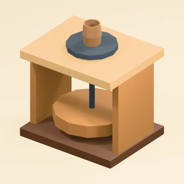 Kick potters wheel with clear flywheel frame