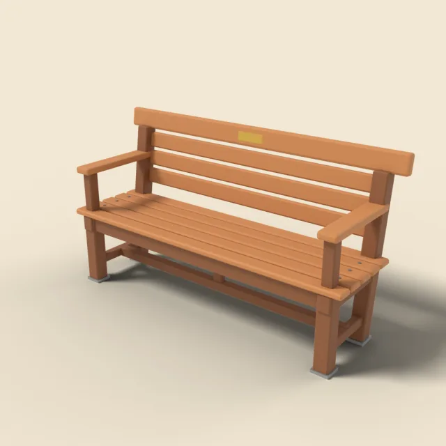 Wooden park bench
