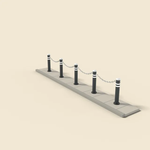 Bollard steel row