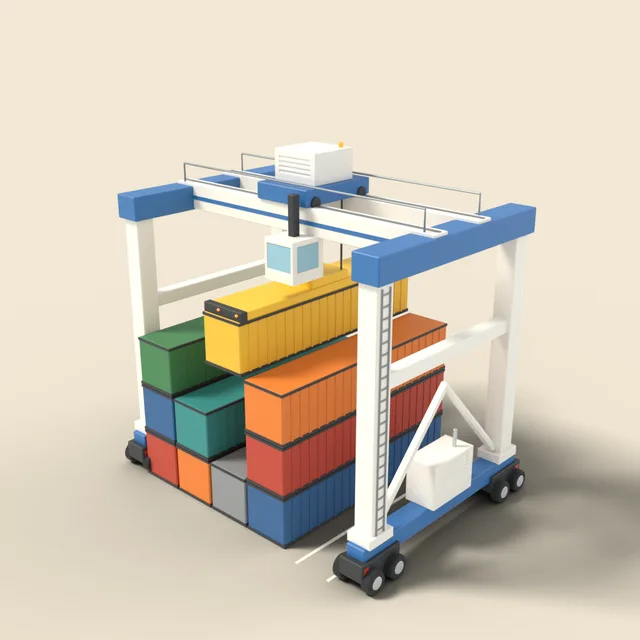 Gantry crane over containers
