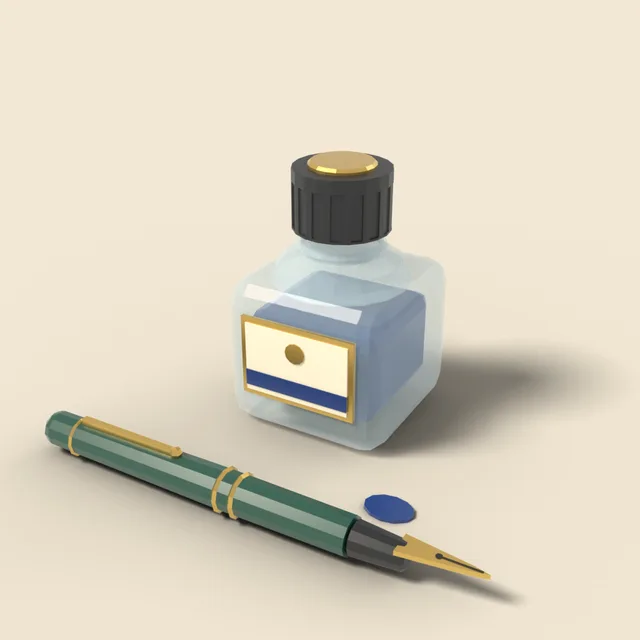 Fountain pen ink bottle