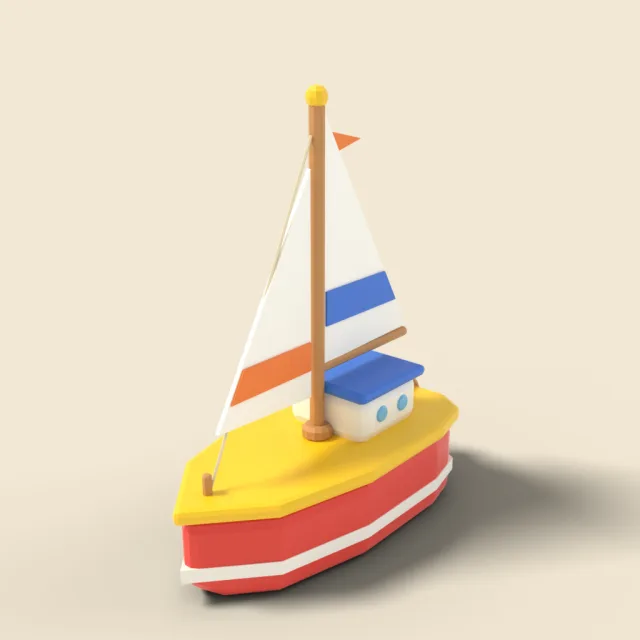 Toy sailboat for the bath