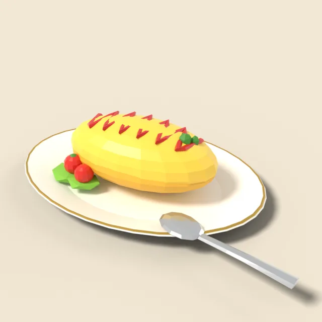 Omurice with ketchup