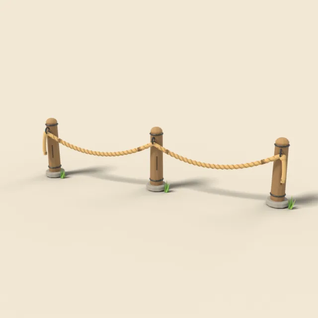 Rope and post barrier line