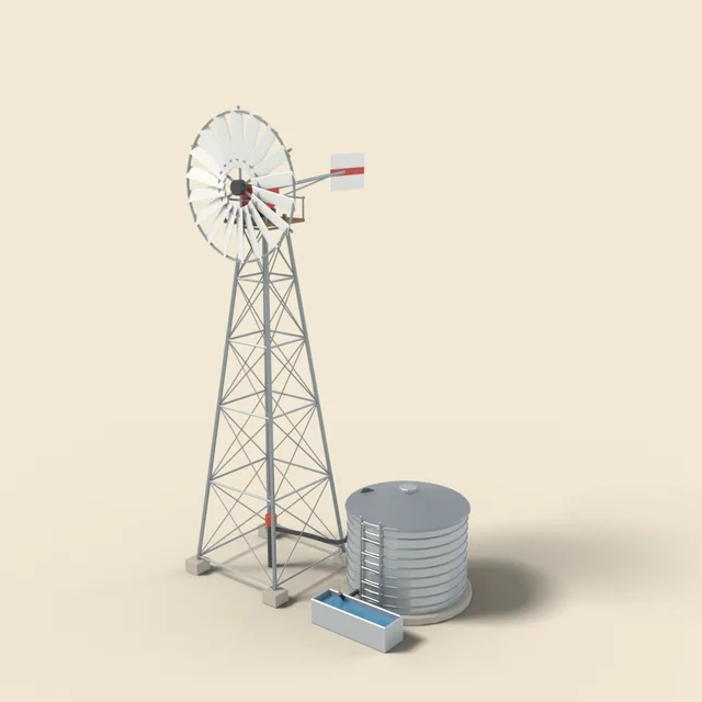 Farm windpump with tank